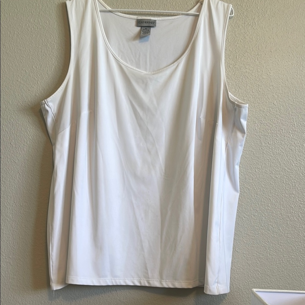 Catherines White Tank Top Classic Sleeveless Style